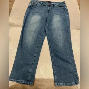 [16]  EARL JEANS Women's BOOT CUT Rhinestones Bling Blue Jeans Embroidered